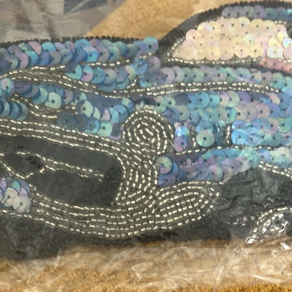 Beaded and sequin car patch